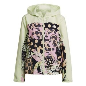 FARM‎ RIO x adidas Recycled Polyester Hooded Green Jacket Windbreaker NWT Medium